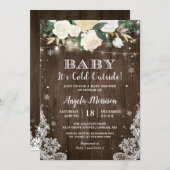Baby Its Cold Outside Floral Rustic Baby Shower Invitation (Front/Back)