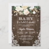Baby Its Cold Outside Floral Rustic Baby Shower Invitation (Front)