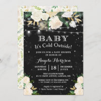 Baby It's Cold Outside Floral Winter Baby Shower Invitation