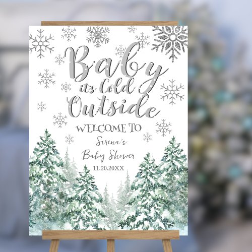 Baby Its Cold Outside  Forest Winter Baby Shower Foam Board