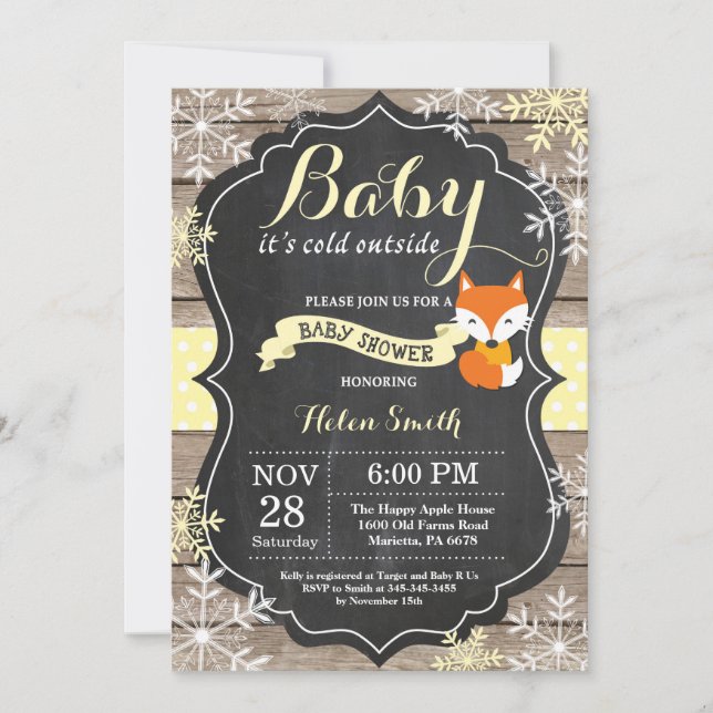 Baby its Cold Outside Fox Baby Shower Invitation (Front)