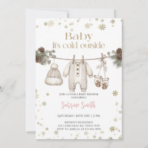 Baby it's cold outside gender neutral Baby Shower  Invitation