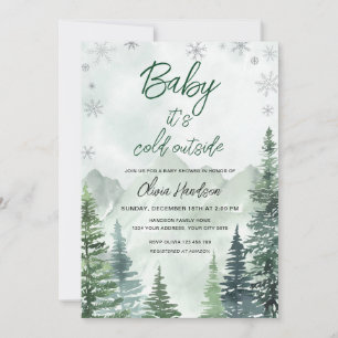 Baby its cold outside Gender neutral baby shower Invitation