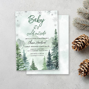 Baby its cold outside Gender neutral baby shower Invitation