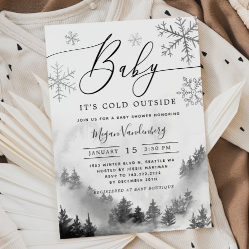 Baby Its Cold Outside Gender Neutral Baby Shower Invitation