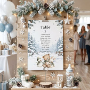Baby It's Cold Outside Gender Neutral Baby Shower Table Number