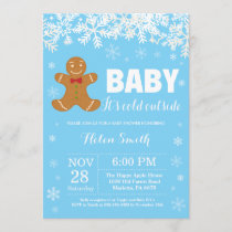 Baby its Cold Outside Gingerbread Man Baby Shower Invitation