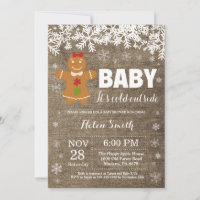 Baby its Cold Outside Gingerbread Man Baby Shower Invitation