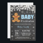 Baby its Cold Outside Gingerbread Man Baby Shower Invitation<br><div class="desc">Baby its Cold Outside Winter Snowflake Gingerbread Man Boy Baby Shower Invitation. White Snowflake. Boy or Girl Baby Shower Invitation. Winter Holiday Baby Shower Invite. Chalkboard Background. Black and White. For further customization,  please click the "Customize it" button and use our design tool to modify this template.</div>