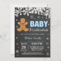 Baby its Cold Outside Gingerbread Man Baby Shower Invitation