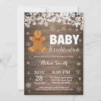 Baby its Cold Outside Gingerbread Man Baby Shower Invitation