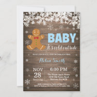 Baby its Cold Outside Gingerbread Man Baby Shower Invitation