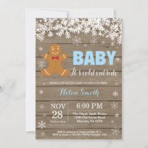 Baby its Cold Outside Gingerbread Man Baby Shower Invitation