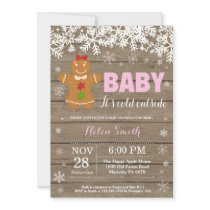 Baby its Cold Outside Gingerbread Man Baby Shower Invitation