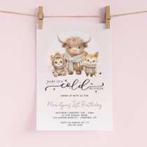 Baby It's Cold Outside Girl 1st Birthday Invitation