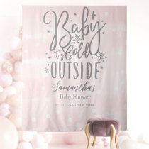 Baby It's Cold Outside Girl Baby Shower Backdrop