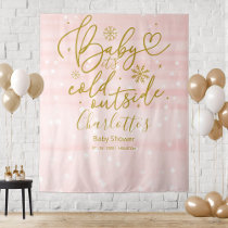 Baby It's Cold Outside Girl Baby Shower Backdrop