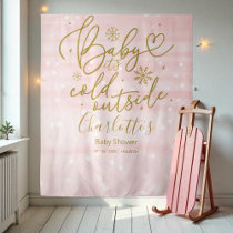 Baby It's Cold Outside Girl Baby Shower Backdrop