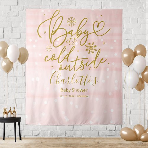 Baby Its Cold Outside Girl Baby Shower Backdrop
