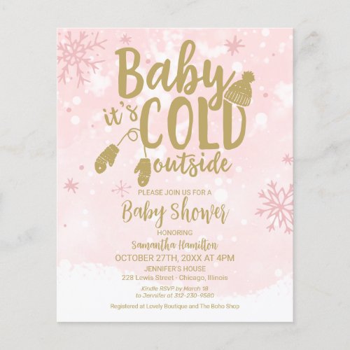 Baby Its Cold Outside Girl Baby Shower Invitation