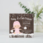 Baby its Cold Outside Girl Baby Shower Invitation (Standing Front)