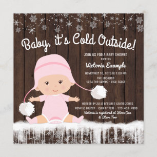 Baby its Cold Outside Girl Baby Shower Invitation
