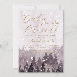 Baby It's Cold Outside Girl Baby Shower Invitation
