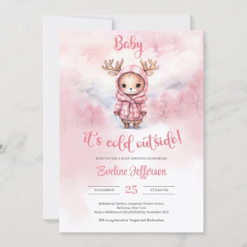 Baby its cold outside girl Baby Shower invite