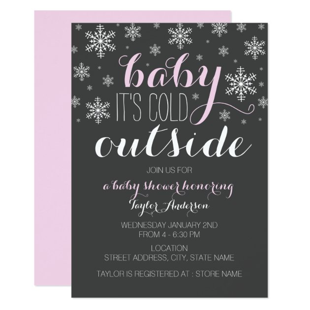 Baby It's Cold Outside - Girl Baby Shower Invite