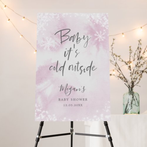 Baby Its Cold Outside Girl Baby Shower Welcome Foam Board