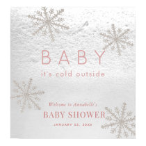 Baby Its Cold Outside Girl Baby Shower Welcome Poster