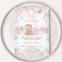 Baby Its Cold Outside Girl Bear Baby Shower  Invitation