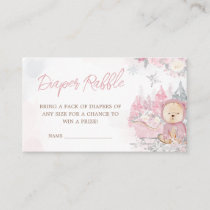 Baby It's Cold Outside Girl Bear Diaper Raffle Enclosure Card