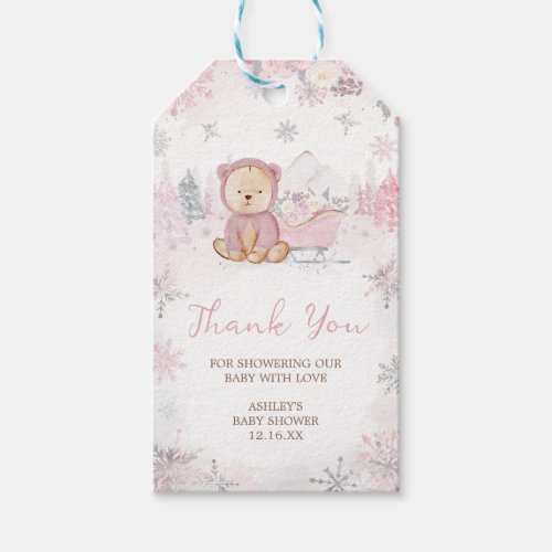 Baby Its Cold Outside Girl Bear Favor Tags