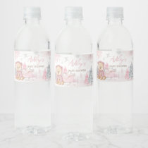 Baby Its Cold Outside Girl Bear Water Bottle Label
