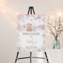 Baby Its Cold Outside Girl Bear Welcome Sign