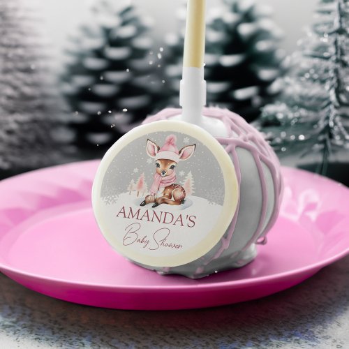 Baby its cold outside girl deer baby shower favor