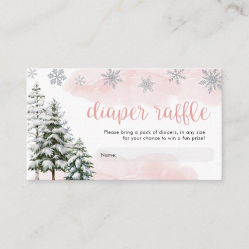 Baby its Cold Outside Girl Diaper Raffle Enclosure Card