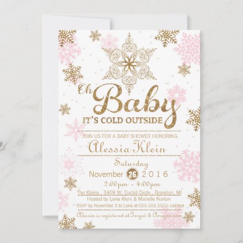 Baby It's Cold Outside, Girl Shower Invitation