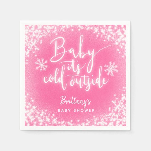 Baby Its Cold Outside Girl Shower Napkins