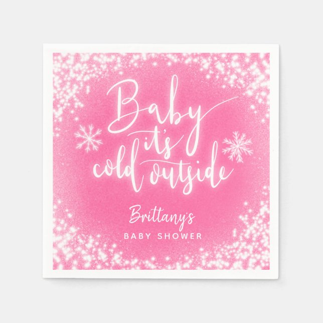 Baby It's Cold Outside Girl Shower Napkins (Front)