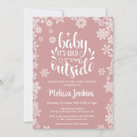 Baby It's Cold Outside Girl Winter Baby Shower Invitation