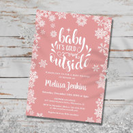 Baby It's Cold Outside Girl Winter Baby Shower Invitation