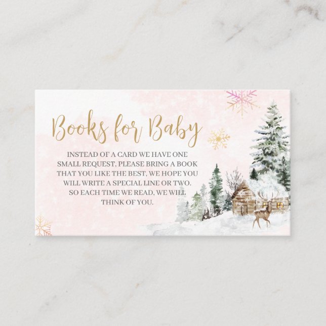 Baby It's Cold Outside Girl Winter Books for Baby Enclosure Card (Front)