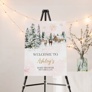 Baby It's Cold Outside Girl Winter Welcome Sign