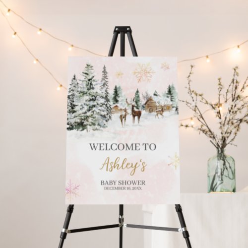 Baby Its Cold Outside Girl Winter Welcome Sign