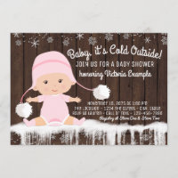 Baby its Cold Outside Girls Baby Shower Invitation