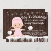 Baby its Cold Outside Girls Baby Shower Invitation (Front/Back)