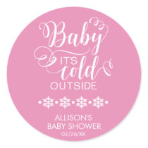 Baby It's Cold Outside Girls Baby Shower Sticker