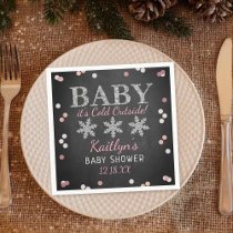 Baby It's Cold Outside Girls Winter Baby Napkins